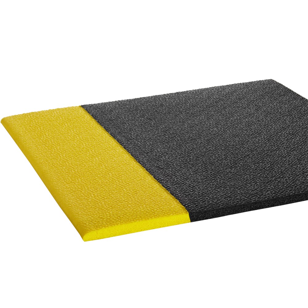 Crown Matting CK 0035YB Comfort-King 3/8 3'x5' Black w/Yellow Anti-Fatigue Matting