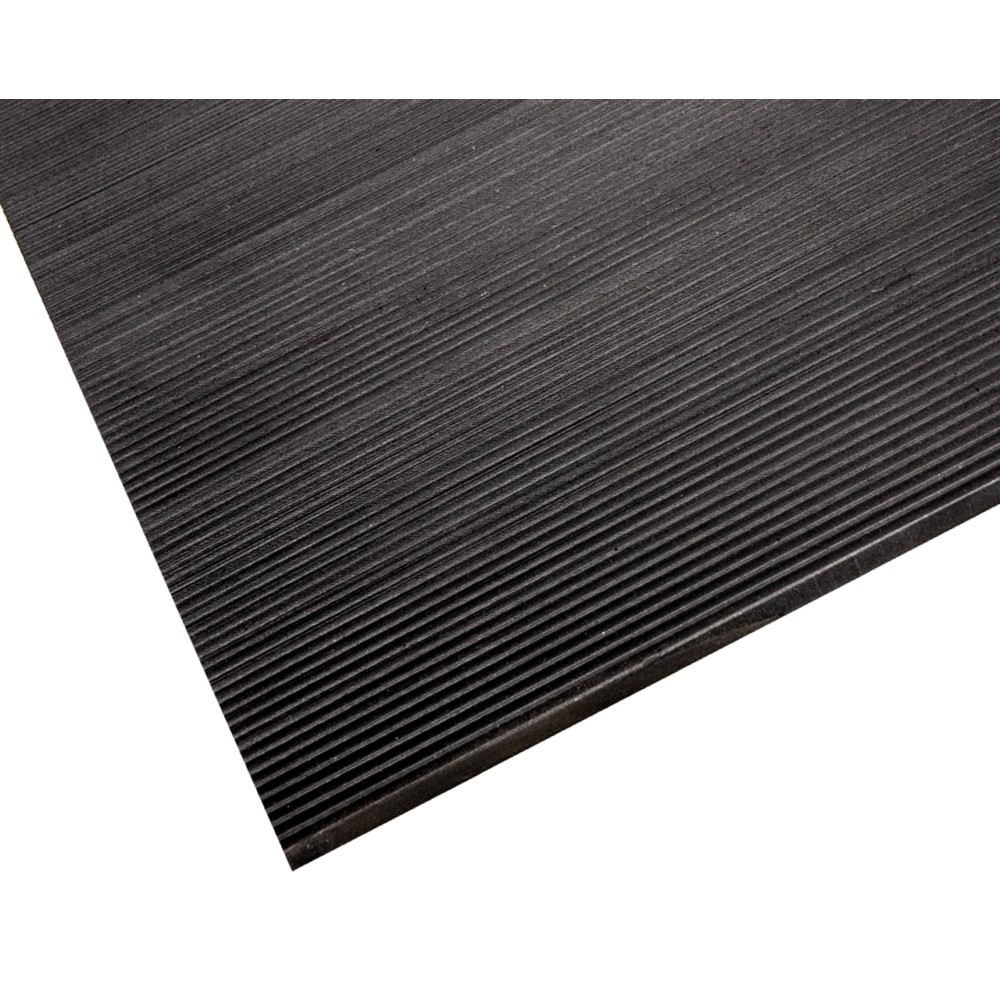 Crown Matting CRRSB36BK Corrugated Switchboard Runner 3'x75' Black Rolled Matting