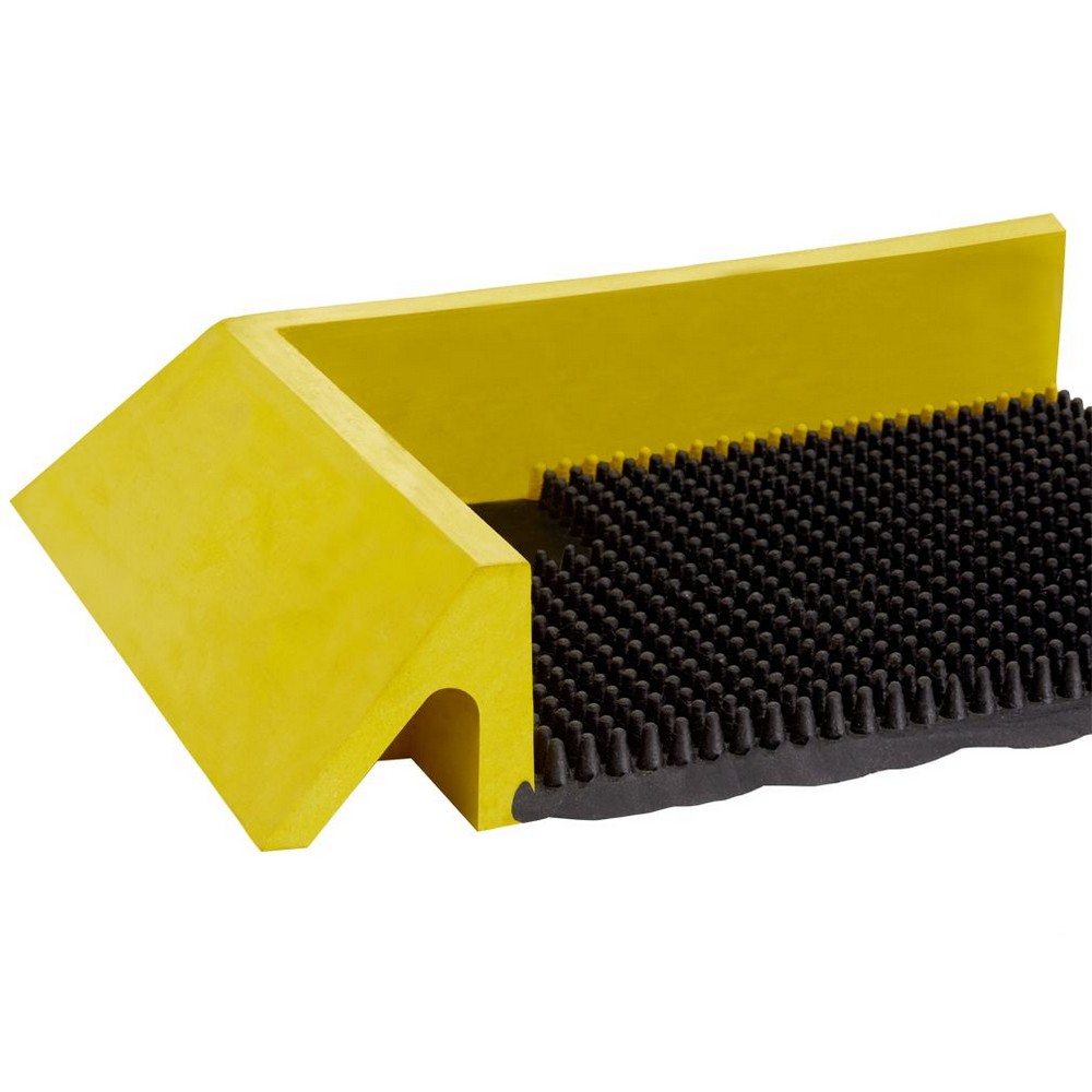 Crown Matting BD 3239YB Disinfectant Boot Bath 32"x39" Black w/Yellow Entrance Matting