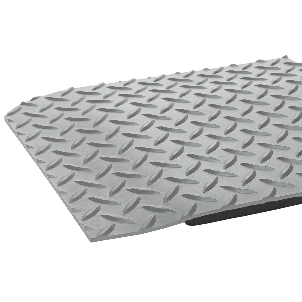 Crown Matting CD 0312DG Industrial Deck Plate 3'x12' Gray Anti-Fatigue Matting