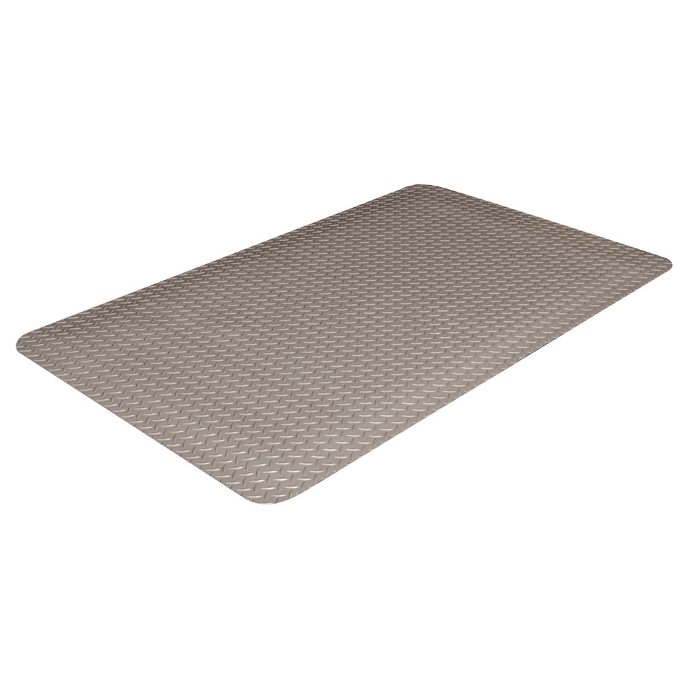 Crown Matting CD 3432DG Industrial Deck Plate Ultra 3'x12' Gray Anti-Fatigue Matting