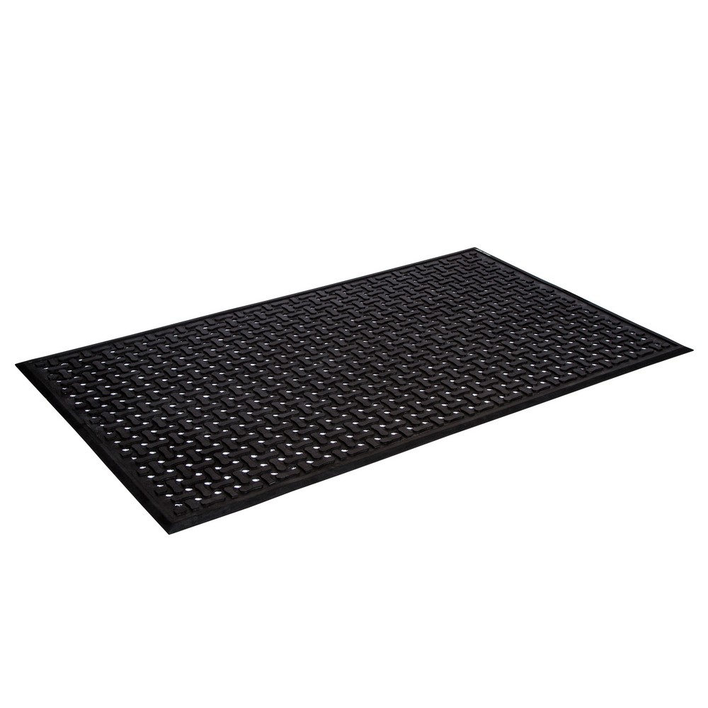 Crown Matting KS 0039BK Safe-Flow Plus 3'x9' Black Anti-Fatigue Matting