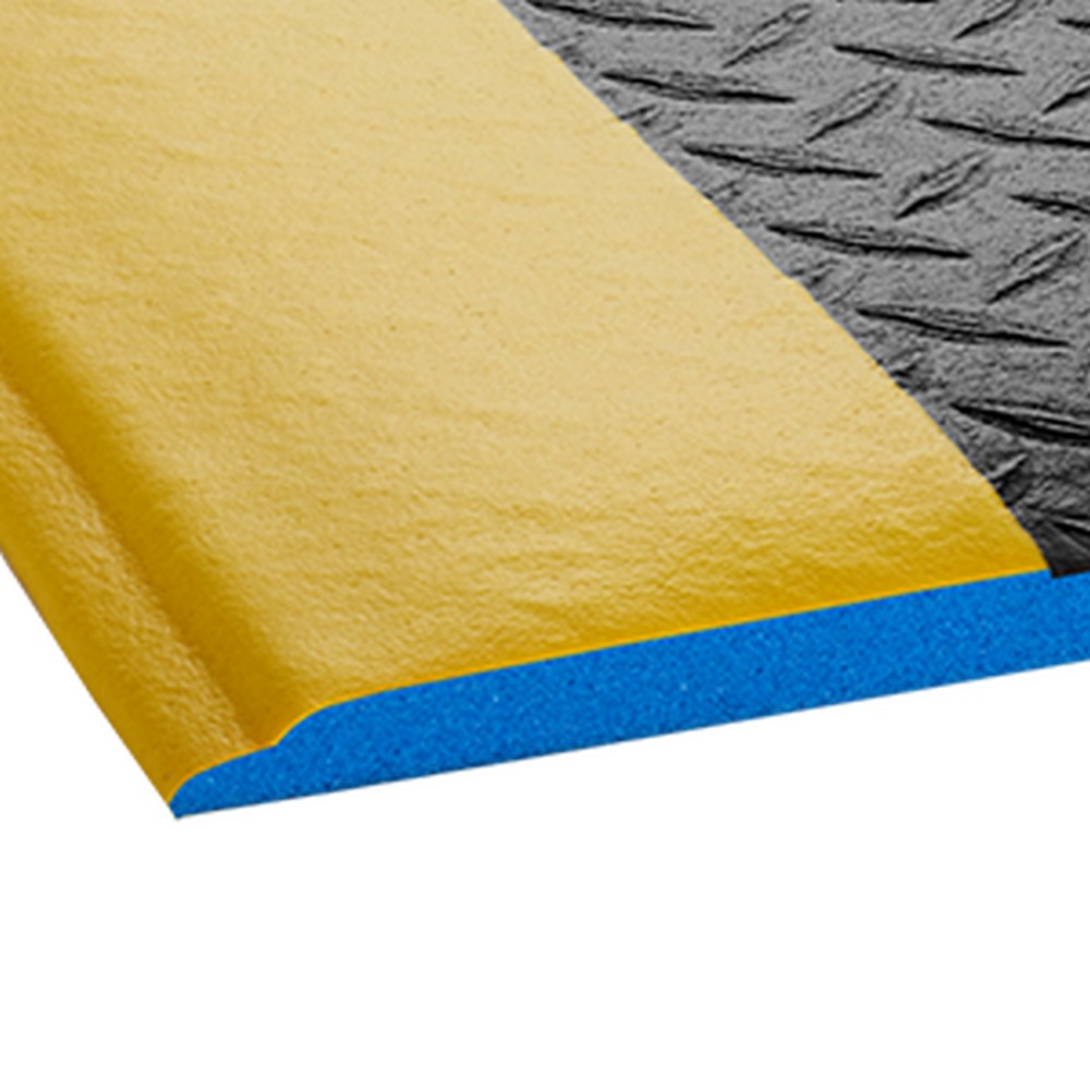 Crown Matting WB Z312KD Wear-Bond Comfort-King Diamond-Surface 3'x12' Black Anti-Fatigue Matting