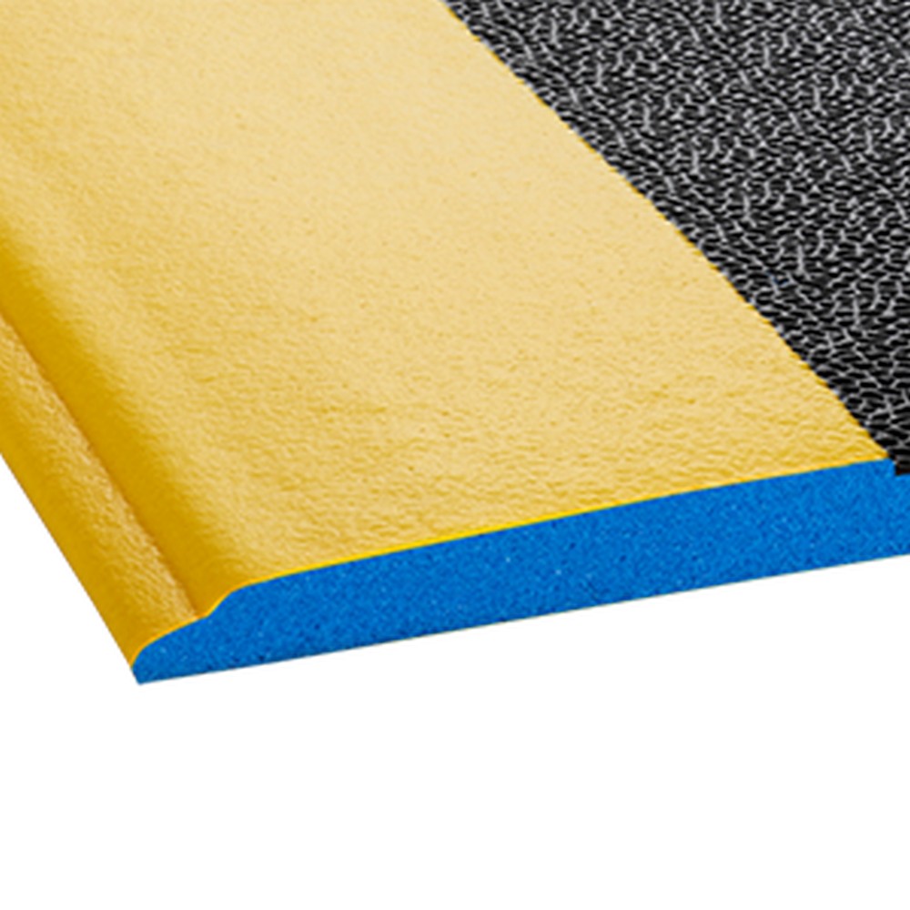 Crown Matting WB Z035YP Wear-Bond Comfort-King Pebble-Surface 3'x5' Black w/Yellow Anti-Fatigue Matting