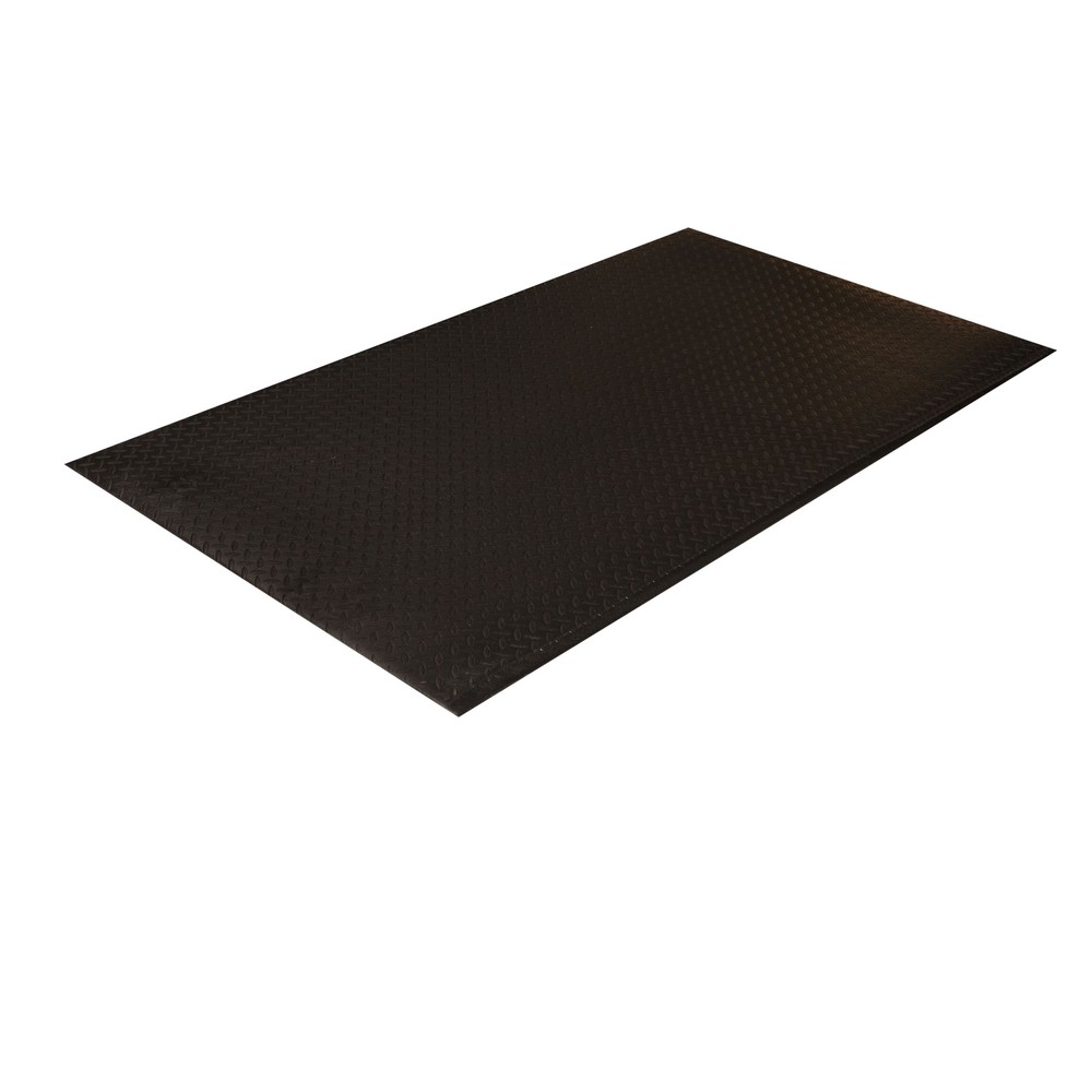 Crown Matting WB 0312KD Wear-Bond Tuff-Spun Diamond-Surface 3'x12' Black Anti-Fatigue Matting