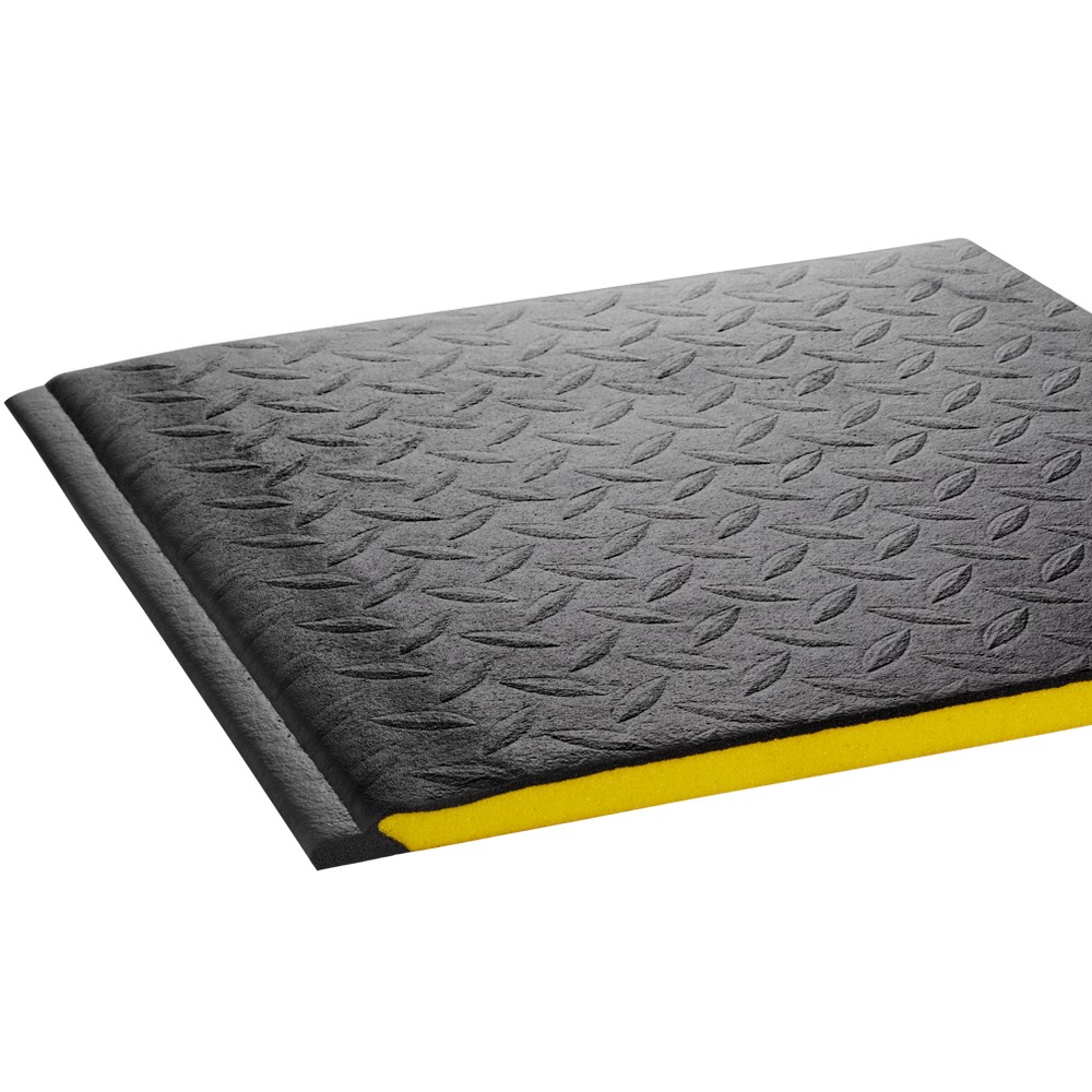Crown Matting WB 0312KD Wear-Bond Tuff-Spun Diamond-Surface 3'x12' Black Anti-Fatigue Matting