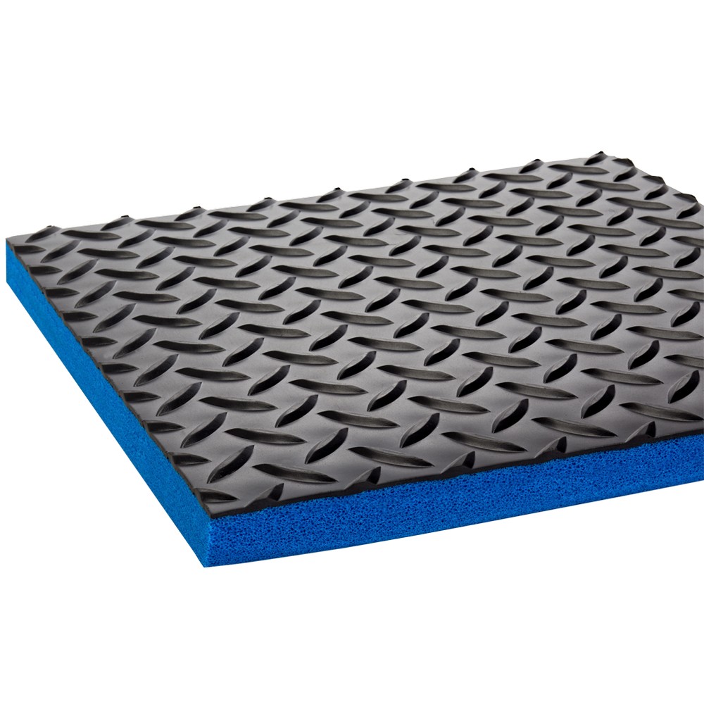 Crown Matting WD 3435BK Workers-Delight Deck Plate Ultra 3'x5' Black Anti-Fatigue Matting