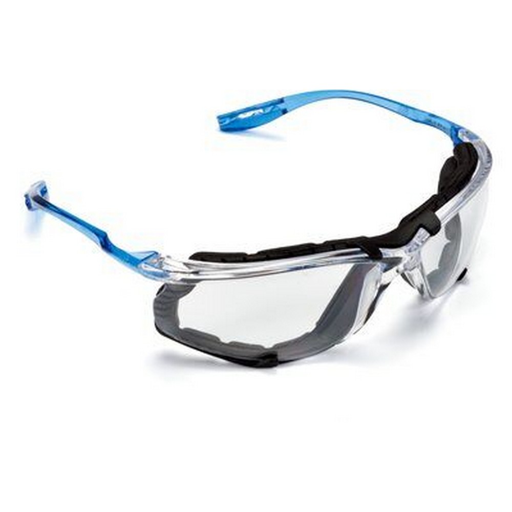 3M 247-11872-00000-20 Virtua CCS Protective Eyewear, Clear Polycarbonate Lens, Anti-Fog, Clear Plastic Frame, Light Blue Temple