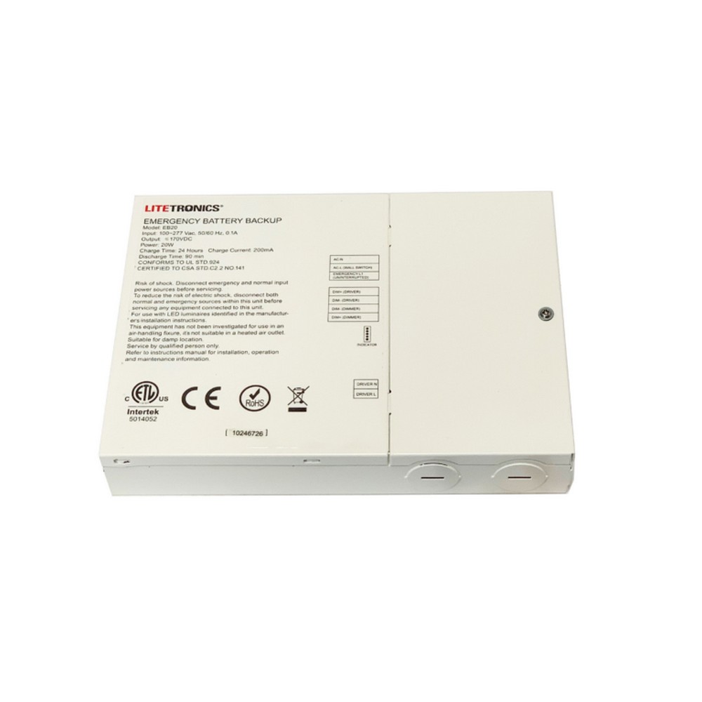 Litetronics EB20 20W Emergency Battery Backup For High Bays, Fixtures And Retrofits