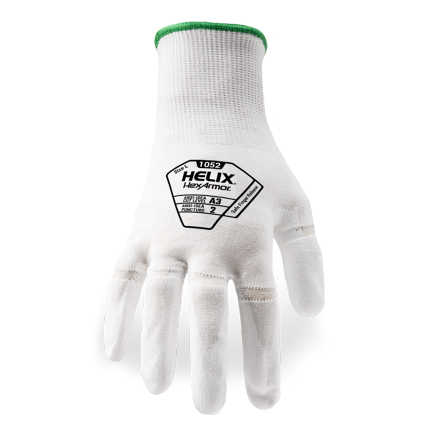 HexArmor 1052 Helix HPPE/Nylon Blend With Polyurethane Dip, Finger Release, Cut Level A3 Glove