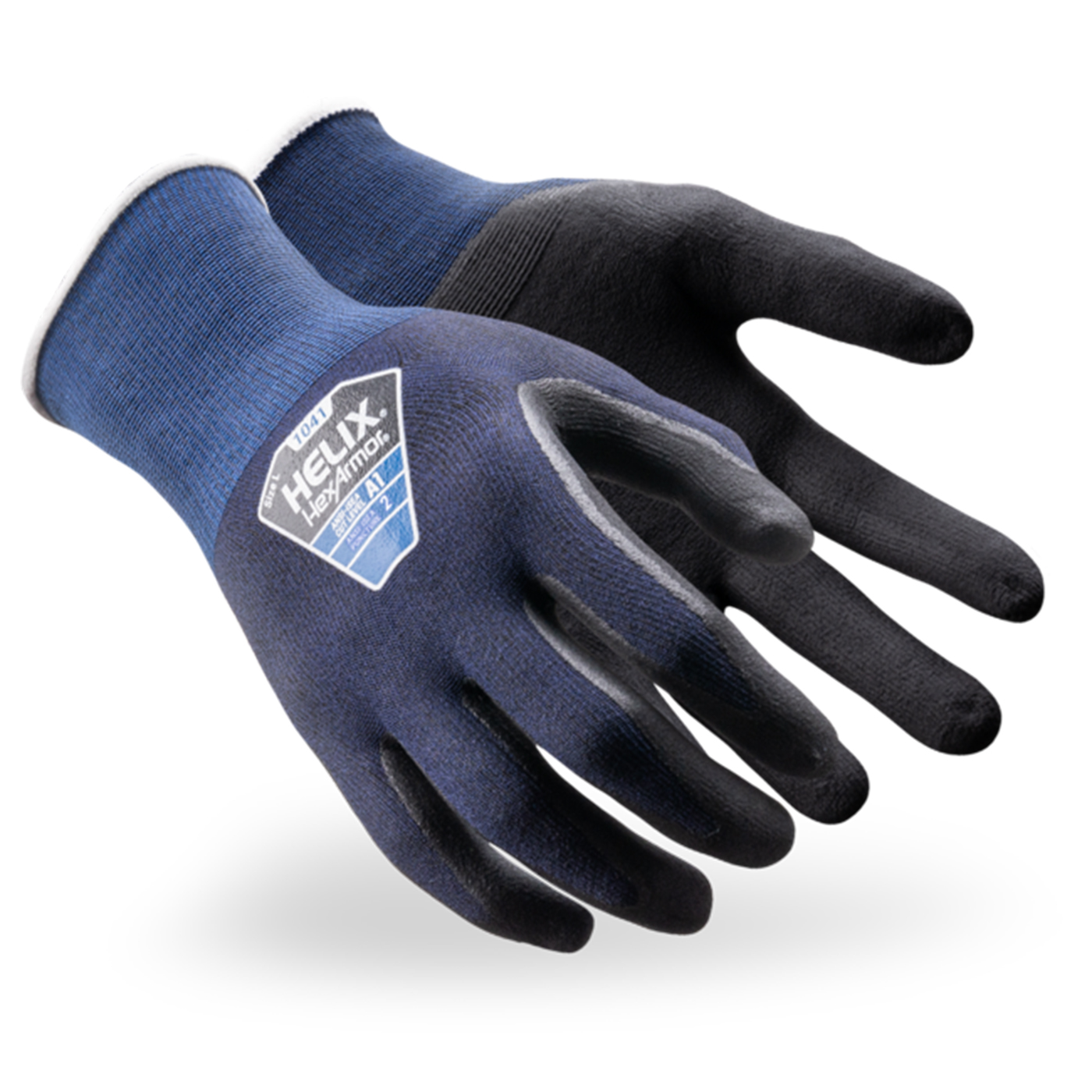 HexArmor 1041 Helix Nylon/Polyester Blend With Foam Nitrile Dip, Cut Level A1 Glove