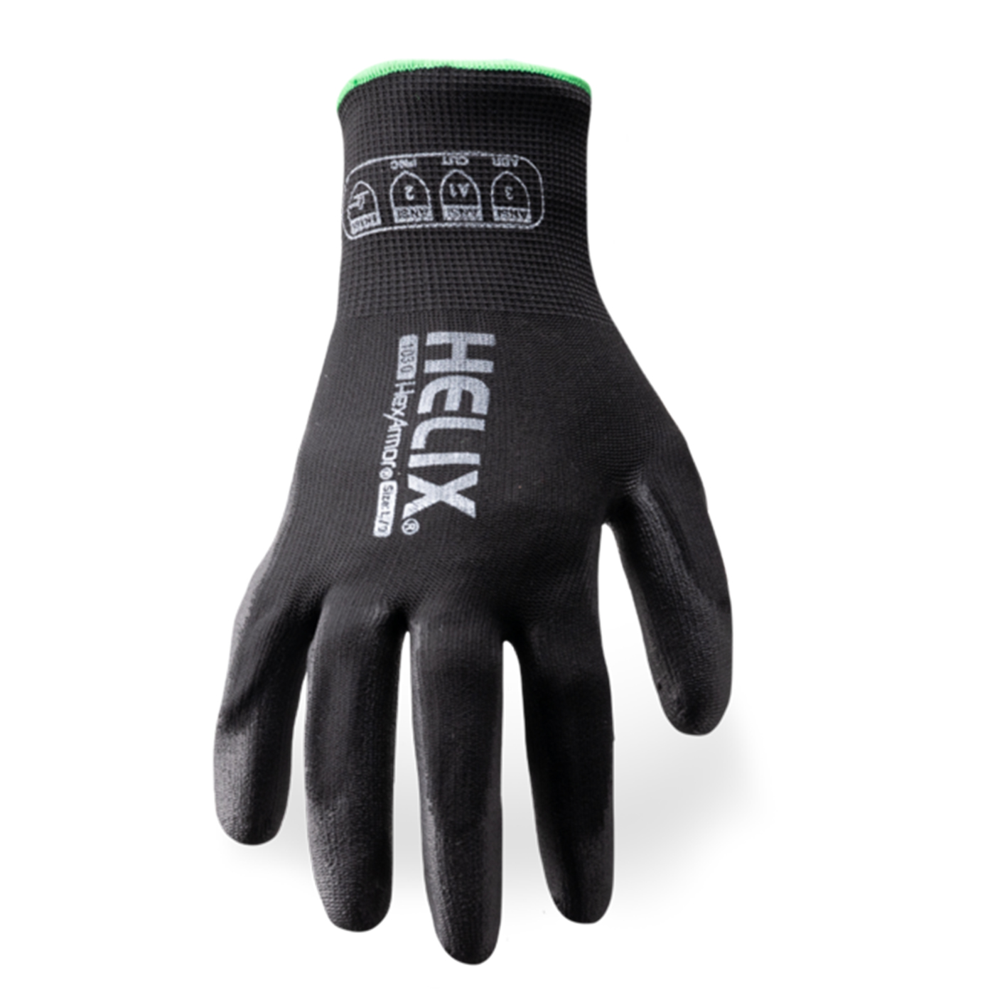 HexArmor 1030 Helix Polyester Blend With Polyurethane Dip, Cut Level A1 Glove