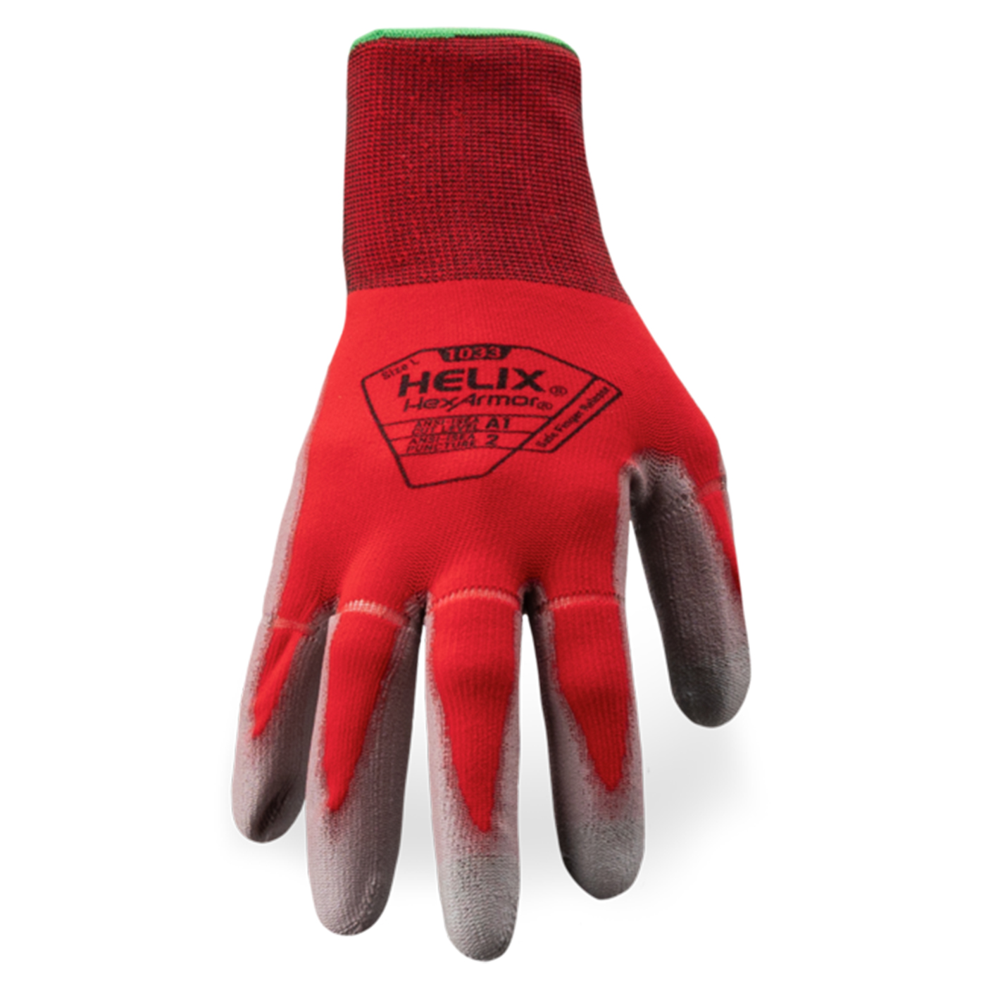 HexArmor 1033 Helix Nylon/Spandex Blend With Polyurethane Dip, Finger Release, Cut Level A1 Glove