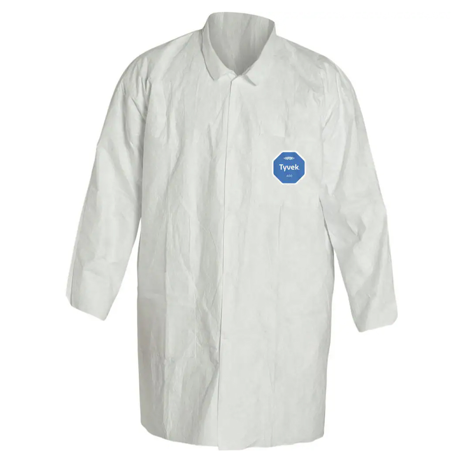 Dupont TY212S Tyvek Frocks w/Collar and Front Snap Closure 2 Pocket Lab Coat