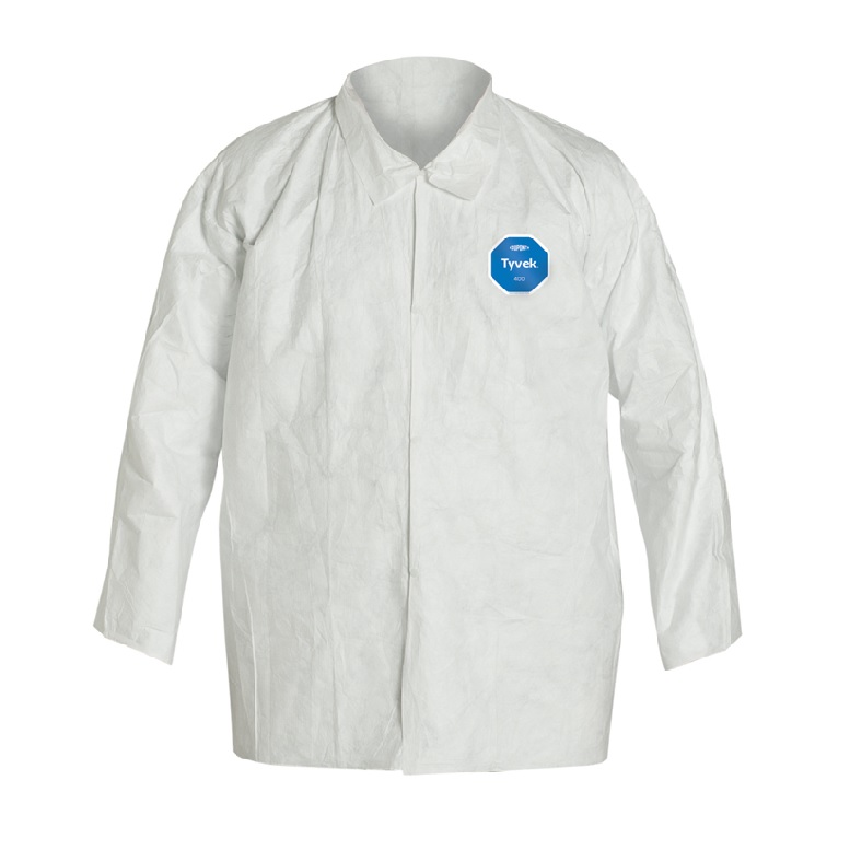 Dupont TY303S Tyvek Shirt With Front Snap Closure, Open Wrist