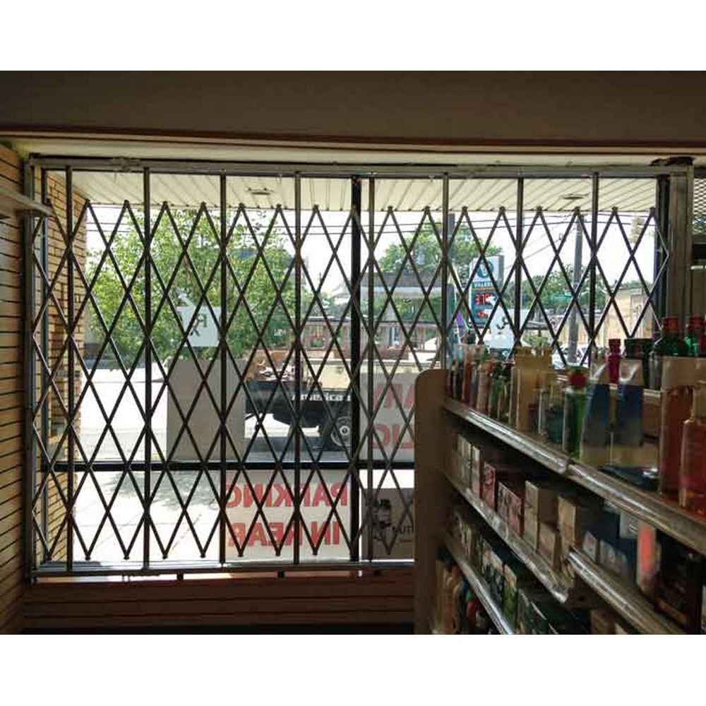 Illinois Engineered Products HYDP1670 Storefront Security Gate - 16' W x 7' H, w/ Folding Top & Bottom