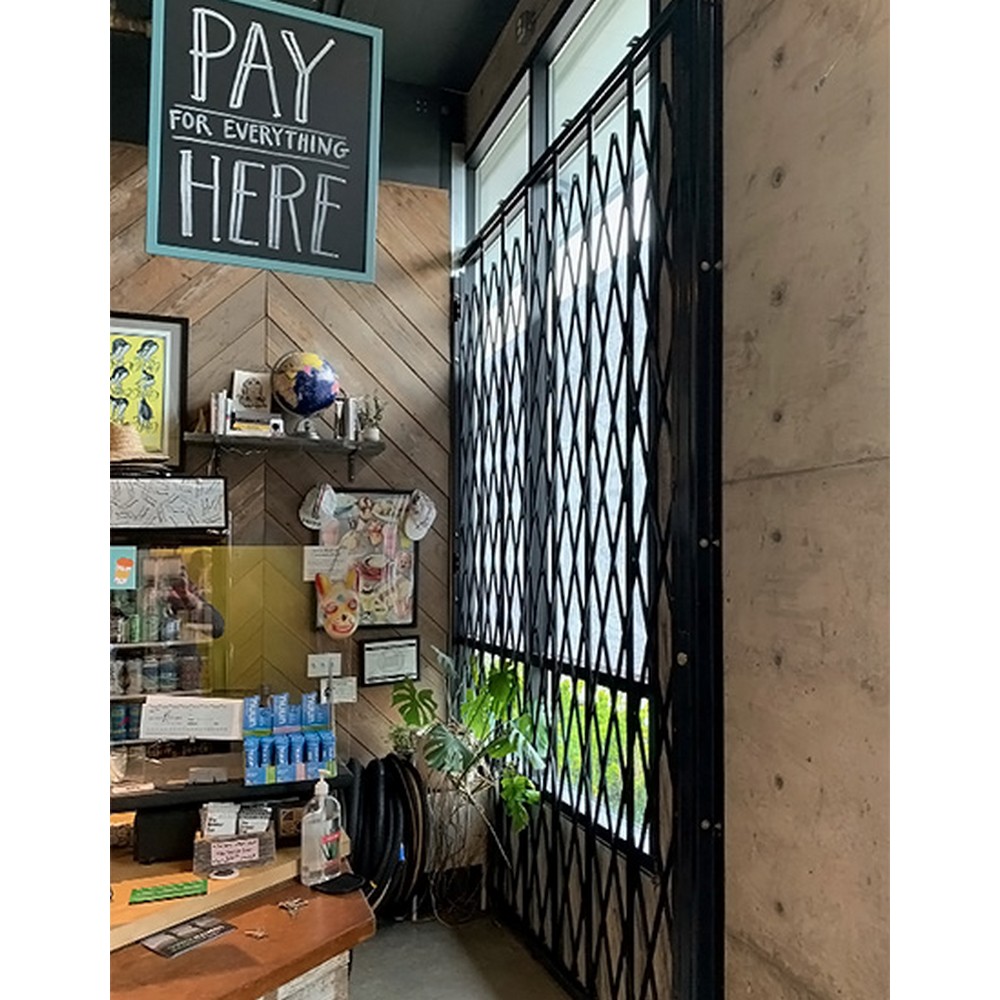 Illinois Engineered Products HYDS870 Storefront Security Gate - 8' W x 7' H, w/ Folding Top & Bottom