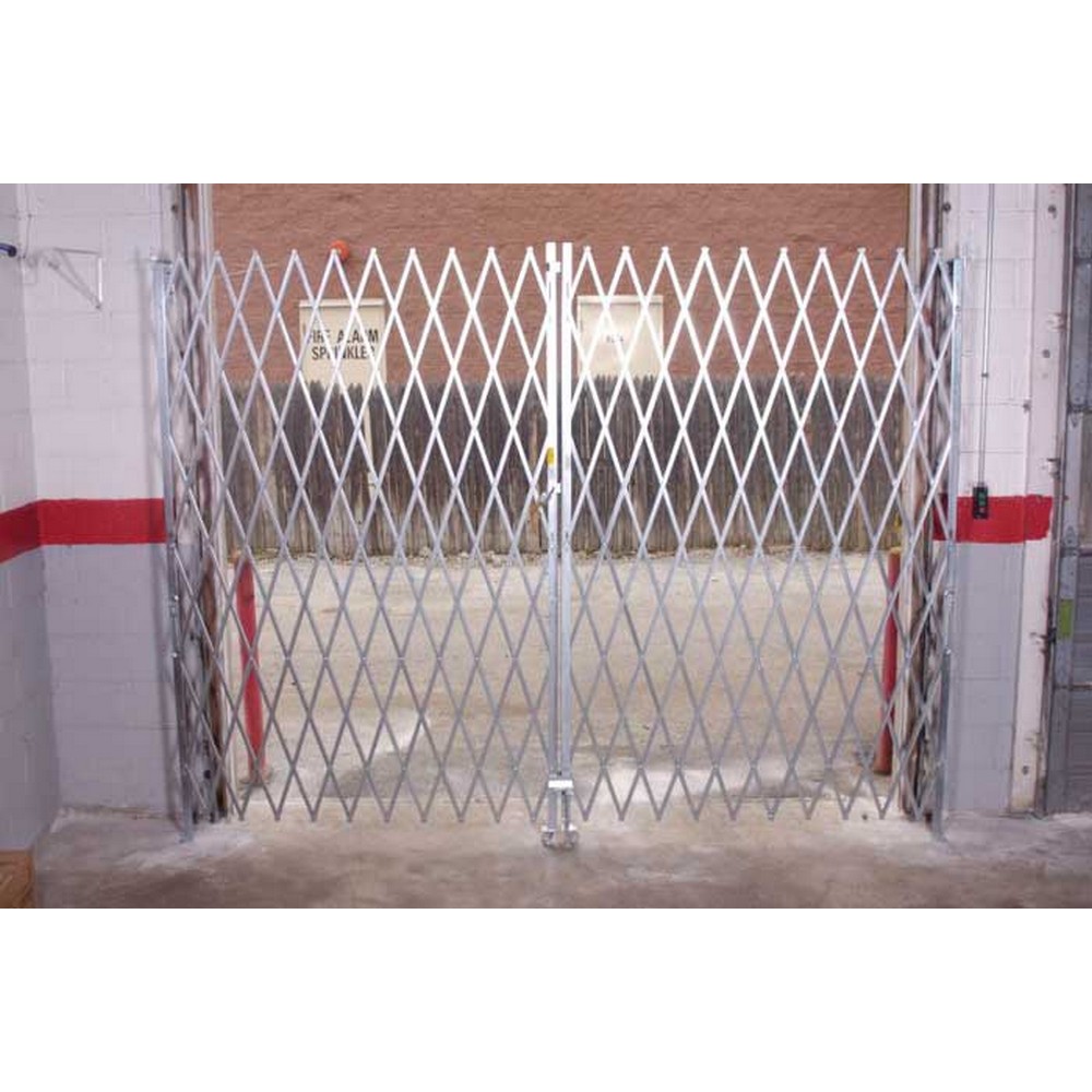 Illinois Engineered Products PFG1685-ANG Retractable Folding Gate, Double, 14' - 16' W, 8' 6" Collapsed Ht, 8' Expanded Ht