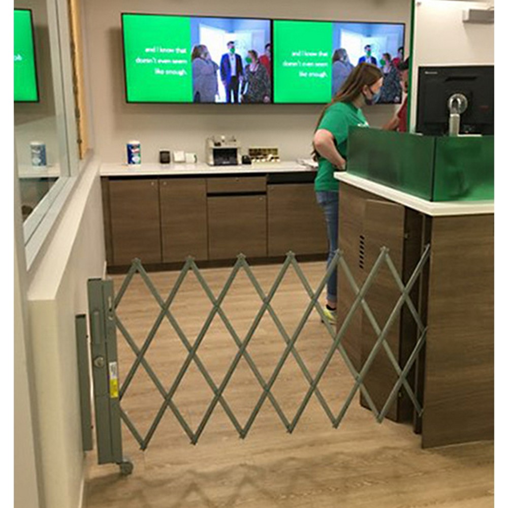 Illinois Engineered Products SSG885-ANG Retractable Folding Gate, Single, 7' - 8' W, 8' 6" Collapsed Ht, 8' Expanded Ht