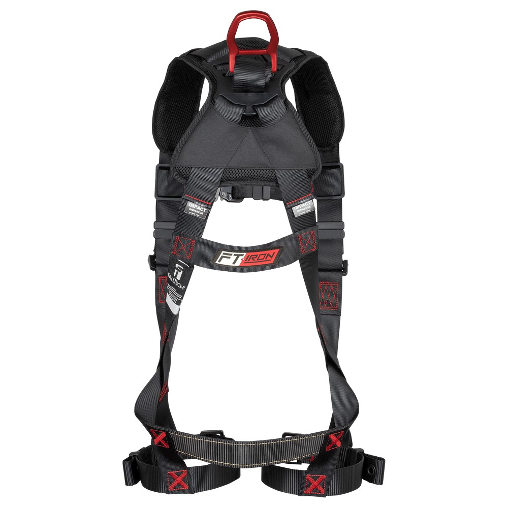 FallTech 8143B FT-Iron 1D Standard Non-Belted Full Body Harness, Tongue Buckle Leg Adjustment