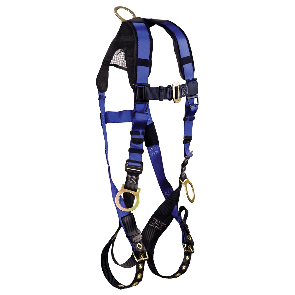 FallTech 7018B Contractor+ 3D Standard Non-belted Full Body Harness, Tongue Buckle Leg Adjustment
