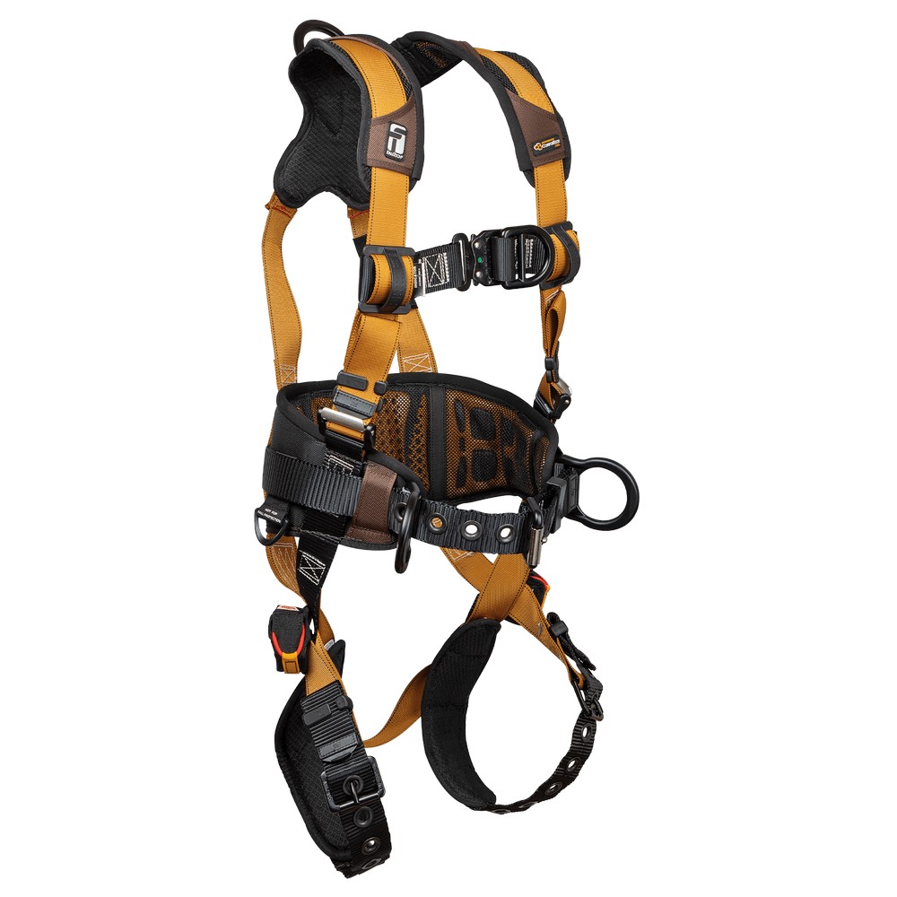 FallTech 7081BFD Advanced ComforTech Gel 4D Construction Climbing Full Body Harness, Tongue Buckle Leg Adjustment