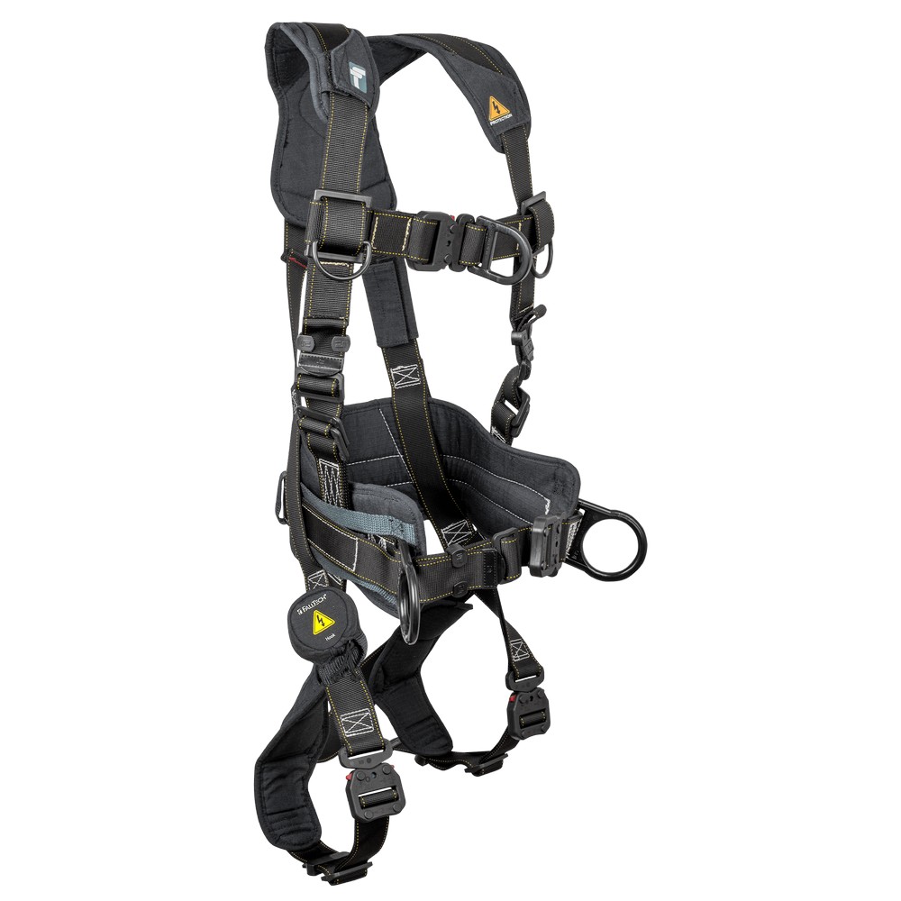 FallTech 7050FD Arc Flash Nylon 4D Construction Climbing Full Body Harness, Quick-connect Adjustments