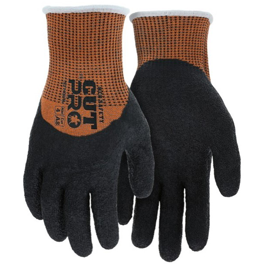 MCR Safety 92743LT CutPro 13-Gauge HyperMax Shell ANSI A8 Work Gloves Crinkle Latex Palm and Over Knuckle