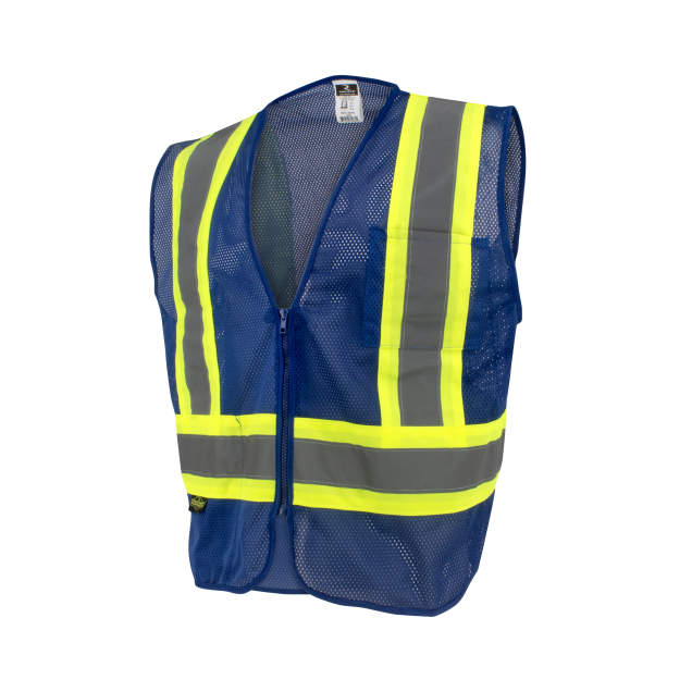 Radians SV22-1ZBLM SV22 CL1 Blue Mesh Yellow 2 Tone Trim 2" Safety Vest