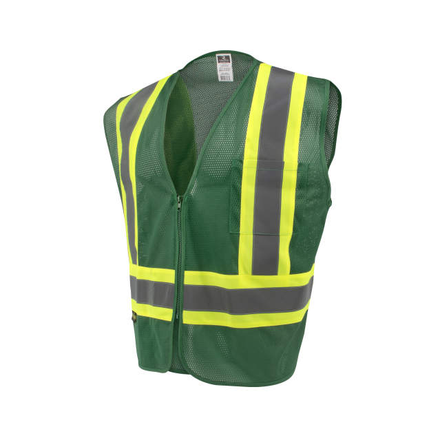Radians SV22-1ZHGM SV22 CL1 Hunter Green Mesh Yellow 2 Tone Trim 2" Safety Vest