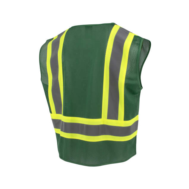 Radians SV22-1ZHGM SV22 CL1 Hunter Green Mesh Yellow 2 Tone Trim 2" Safety Vest