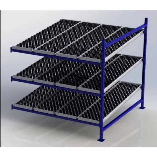 UNEX FC99SW72723-A Flow Cell Heavy Duty Gravity Rack w/ wheelbed Add-On, 3 Level, 72"W x 72"D x 72"H