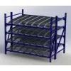 UNEX RR99K2R8X6-S Gravity Rack with Knuckled Span-Track Starter 96"W x 72"D x 84"H W/4 Levels