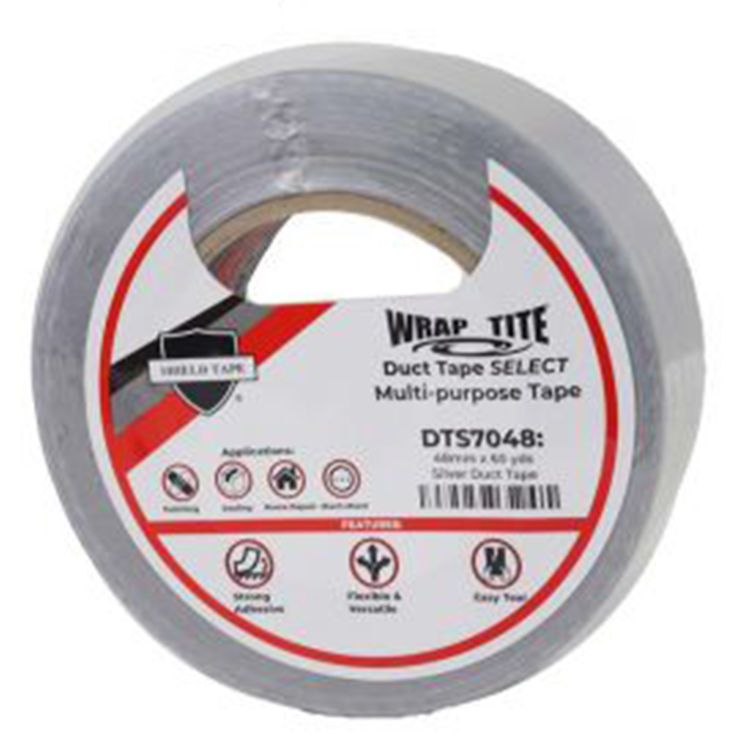Wraptite DTS7048 2" x 60 yds, Silver Duct Tape, 24 rls/cs, 7 mil