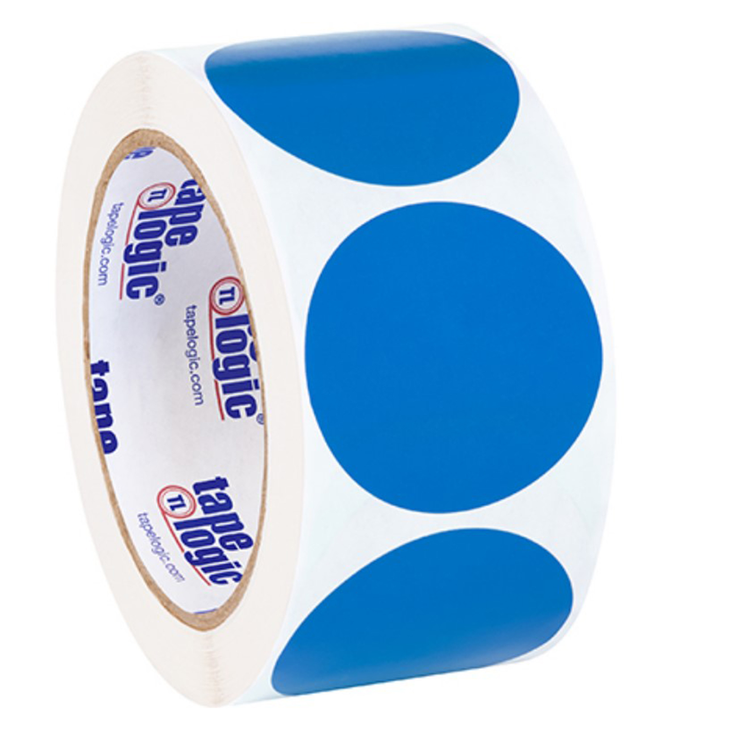 Box Partners DL613C 2" Light Blue Inventory Circle Labels, 500/Roll