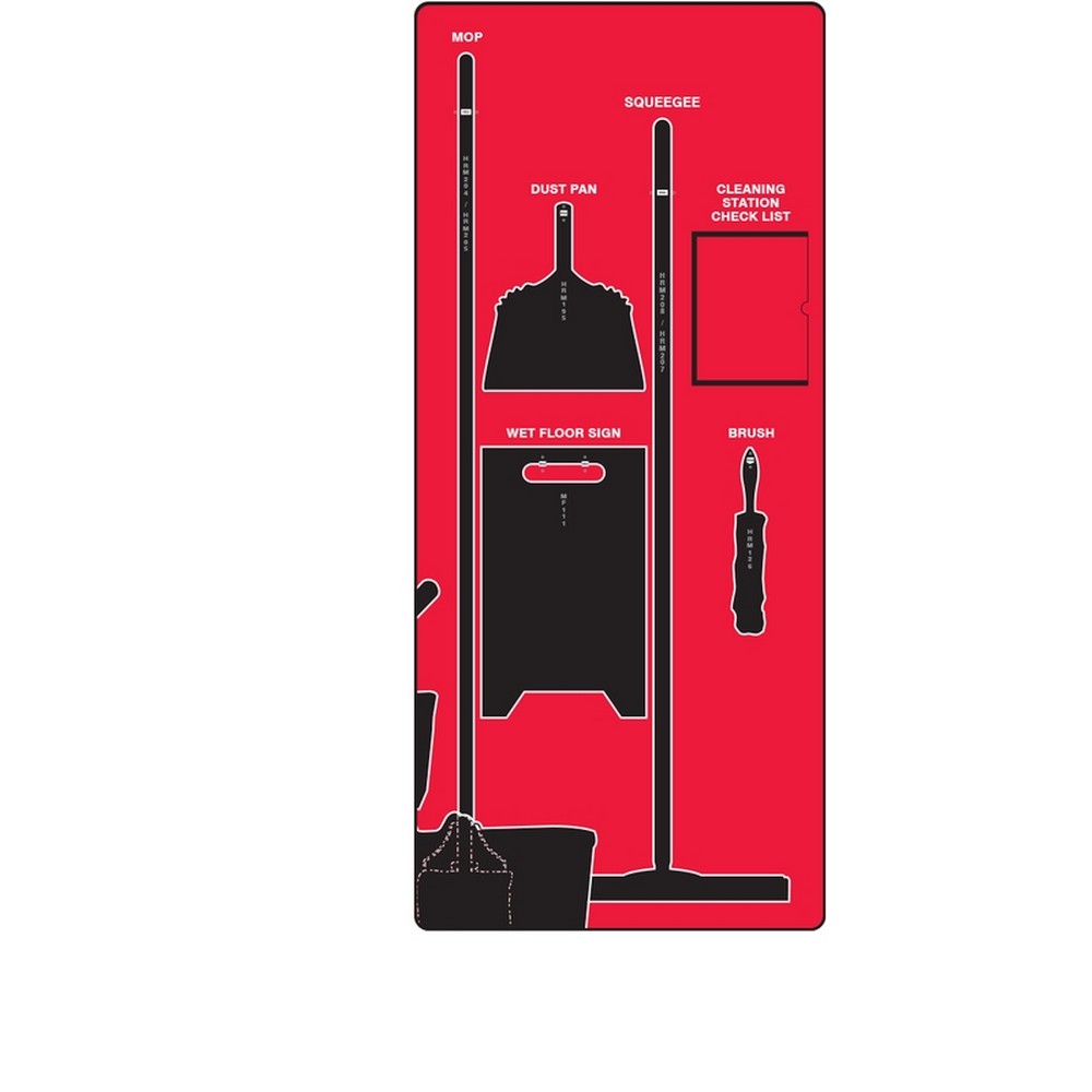 AccuformNMC PSB108RDBK Clean & Squeegee Store-Boards Shadow Boards Accu-Shield Red Black Board Only