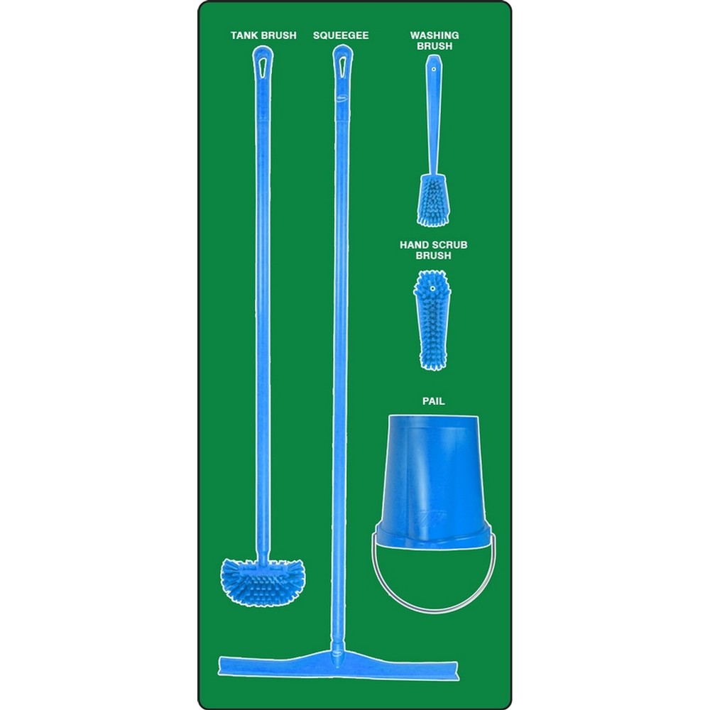 AccuformNMC PSB113GNBU Wet Zone Store-Boards Shadow Boards Accu-Shield Green Blue Combo Kit