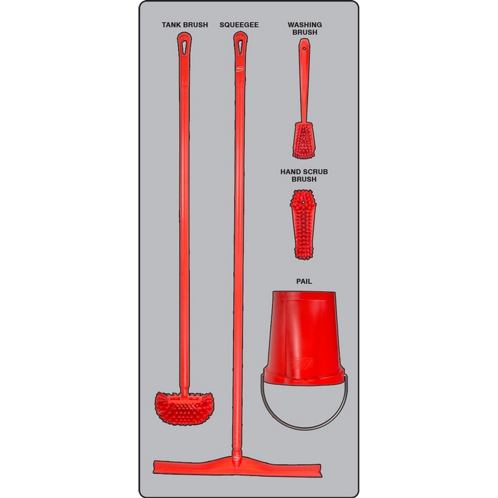 AccuformNMC PSB113GTRD Wet Zone Store-Boards Shadow Boards Accu-Shield Graphite Red Combo Kit