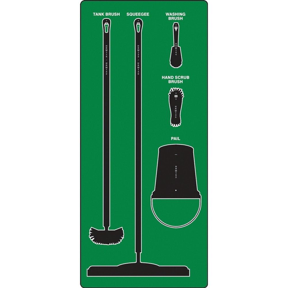 AccuformNMC PSB611GNBK Wet Zone Store-Boards Shadow Boards Max-Duty Aluminum Green Black Board Only