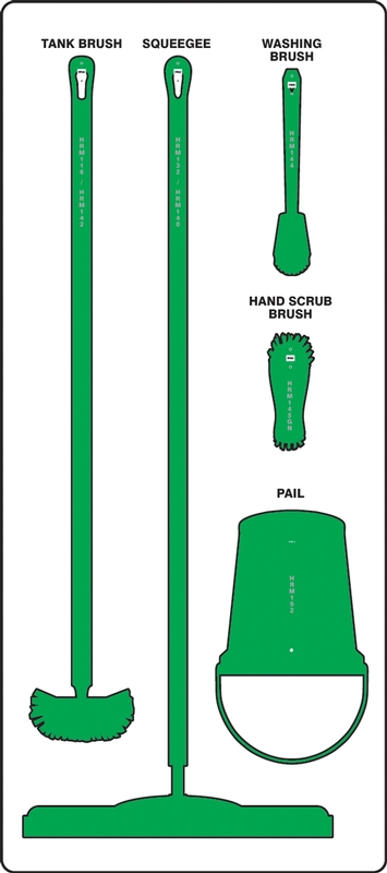 AccuformNMC PSB611WTGN Wet Zone Store-Boards Shadow Boards Max-Duty Aluminum White Green Board Only