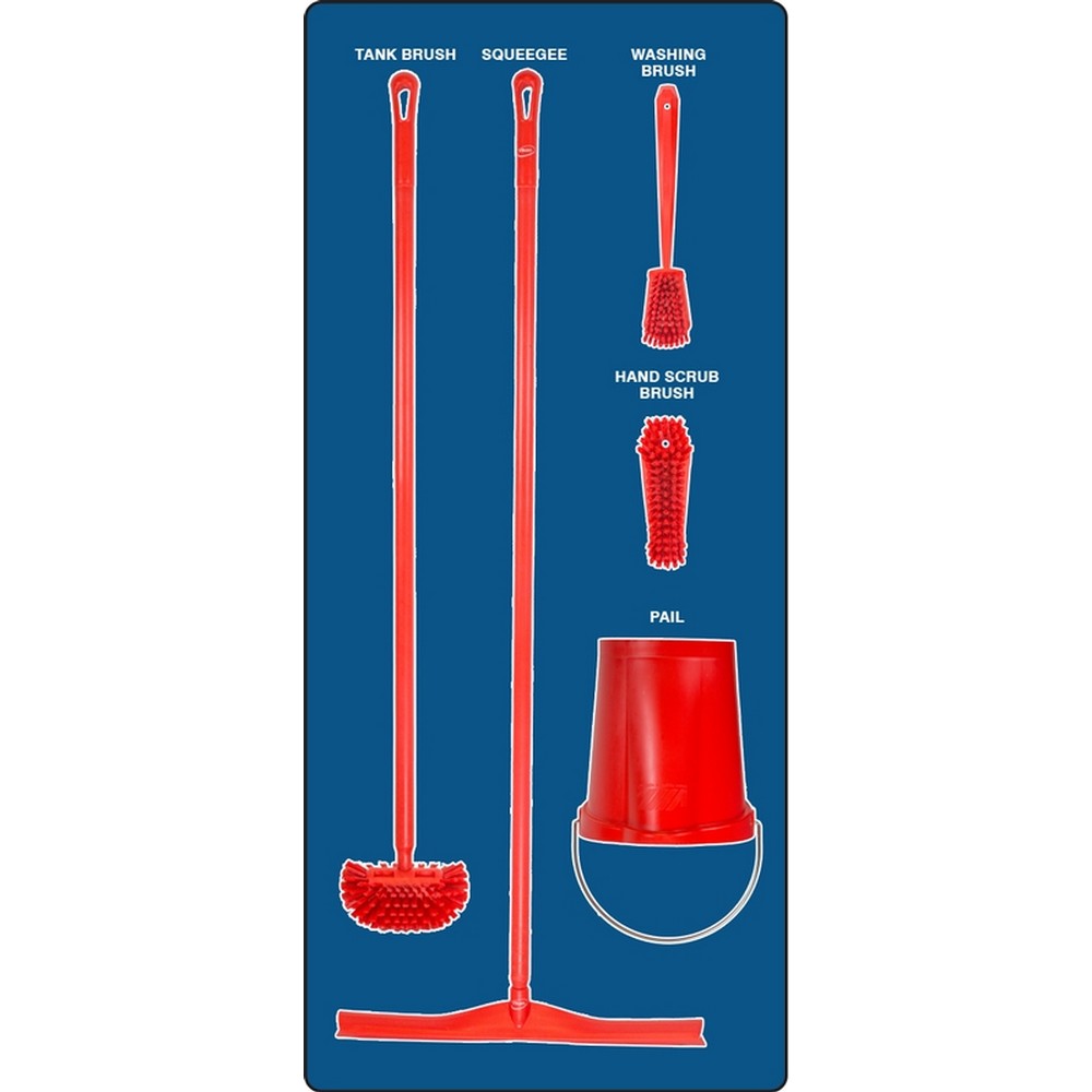 AccuformNMC PSB613BURD Wet Zone Store-Boards Shadow Boards Max-Duty Aluminum Blue Red Combo Kit