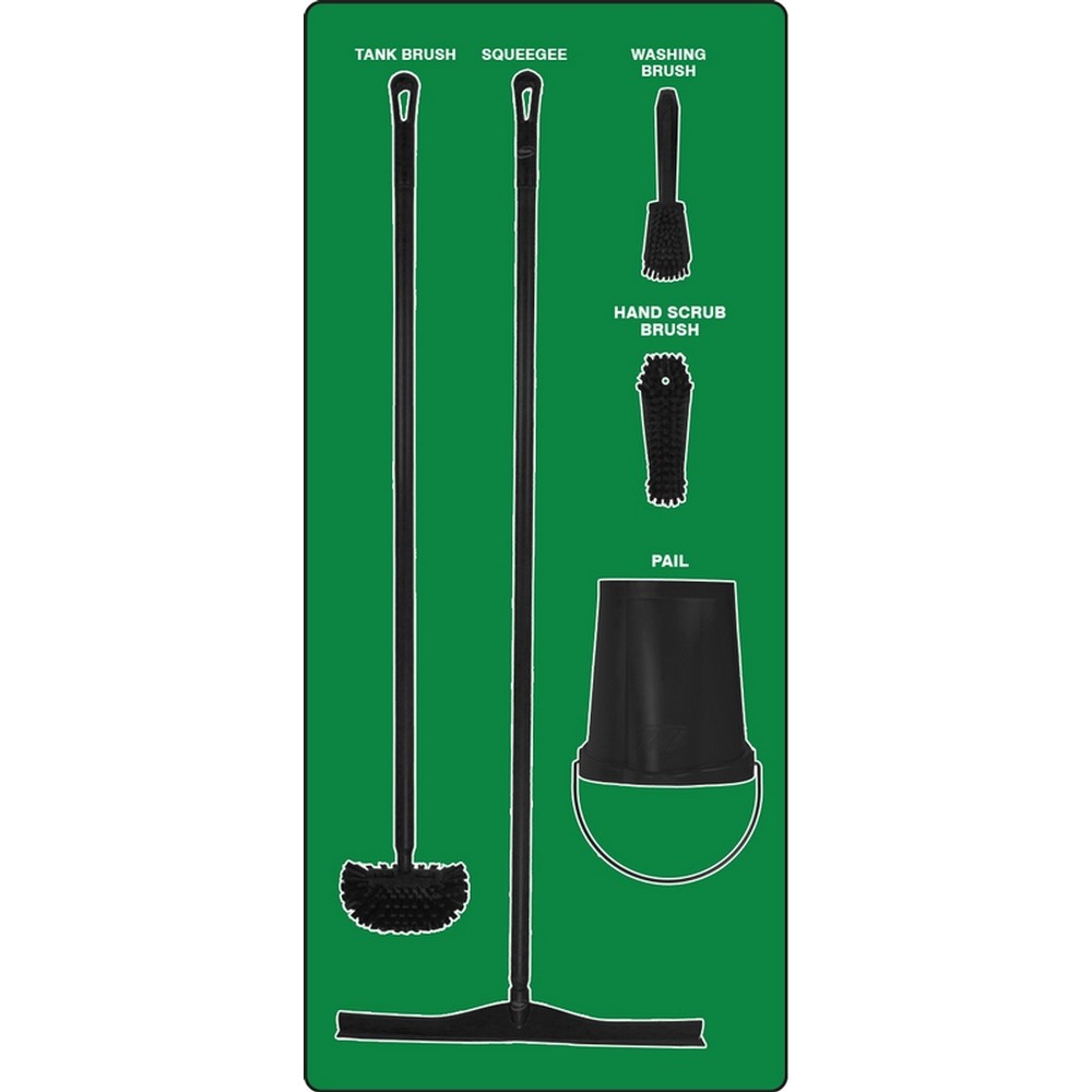 AccuformNMC PSB613GNBK Wet Zone Store-Boards Shadow Boards Max-Duty Aluminum Green Black Combo Kit