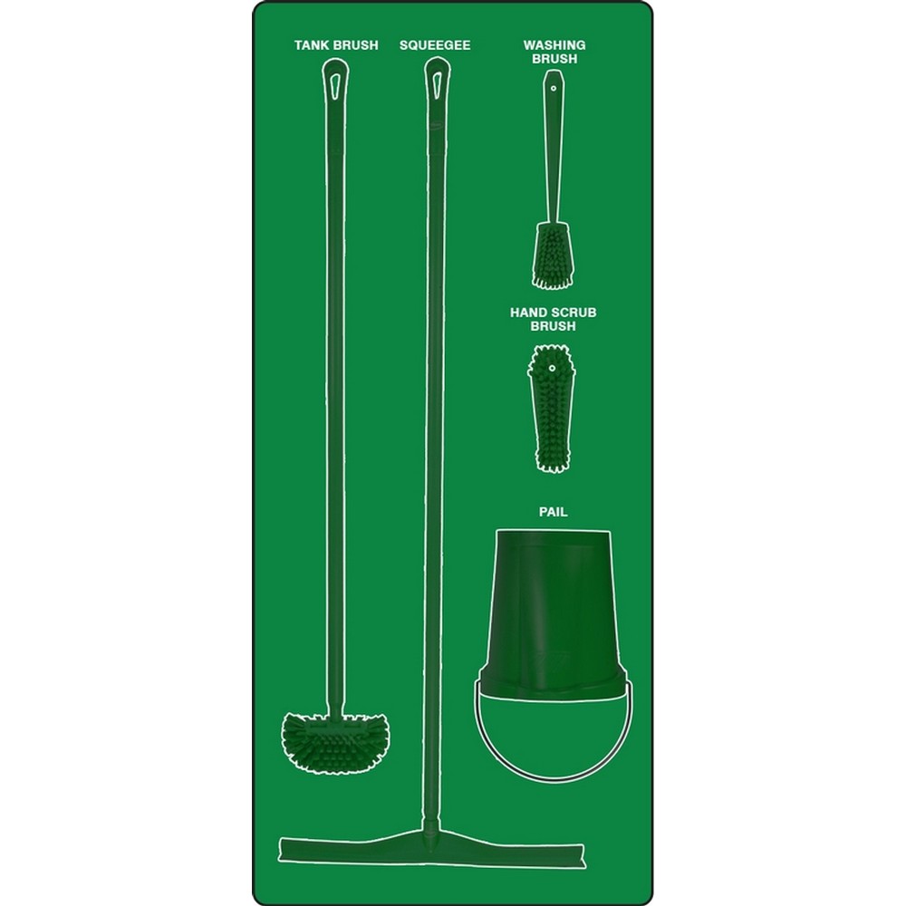 AccuformNMC PSB613GNGN Wet Zone Store-Boards Shadow Boards Max-Duty Aluminum Green Green Combo Kit
