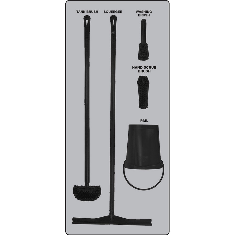 AccuformNMC PSB613GTBK Wet Zone Store-Boards Shadow Boards Max-Duty Aluminum Graphite Black Combo Kit