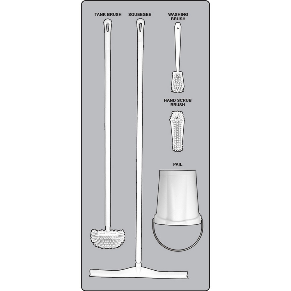 AccuformNMC PSB613GTWT Wet Zone Store-Boards Shadow Boards Max-Duty Aluminum Graphite White Combo Kit