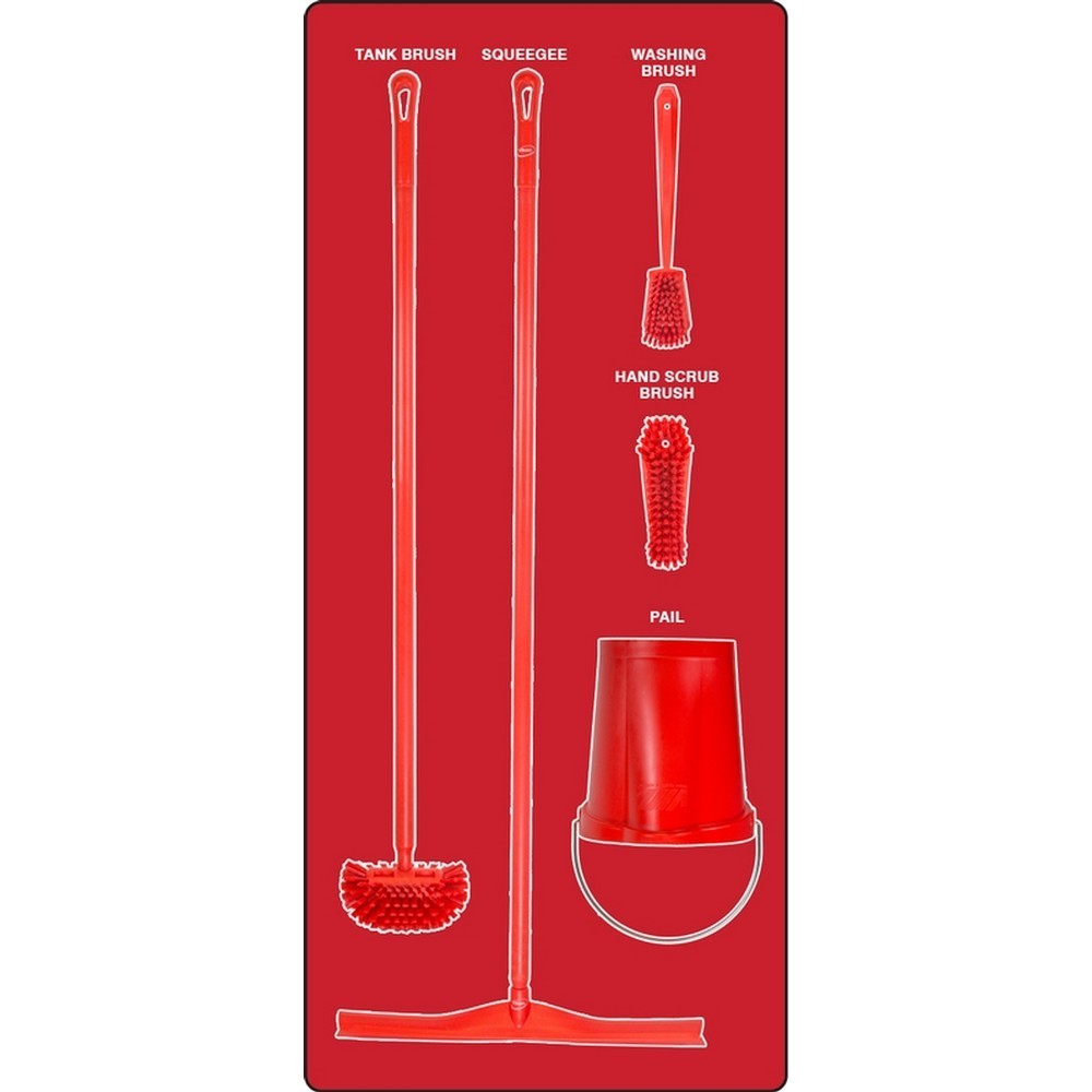 AccuformNMC PSB613RDRD Wet Zone Store-Boards Shadow Boards Max-Duty Aluminum Red Red Combo Kit