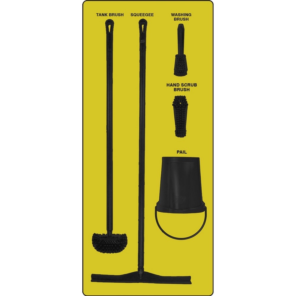 AccuformNMC PSB613YLBK Wet Zone Store-Boards Shadow Boards Max-Duty Aluminum Yellow Black Combo Kit