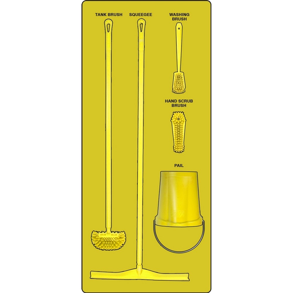 AccuformNMC PSB613YLYL Wet Zone Store-Boards Shadow Boards Max-Duty Aluminum Yellow Yellow Combo Kit