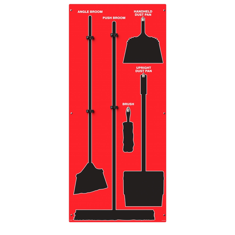 AccuformNMC PSB614RDBK Clean & Sweep Store-Boards Shadow Boards Max-Duty Aluminum Red Black Board Only