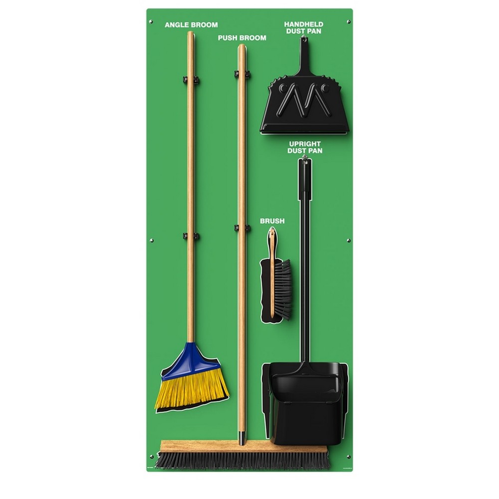 AccuformNMC PSB616GNBK Clean & Sweep Store-Boards Shadow Boards Max-Duty Aluminum Green Black Combo Kit